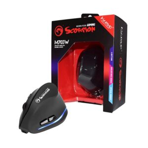 Marvo Scorpion M703w Wireless Blue Led Black Right Handed Ergonomic Rechargeable Gaming Mouse Q4 79.99