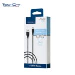 6" USB-A TO TYPE-C BRAIDED BLACK CABLE