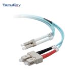 TECHCRAFT 6.5FT 10 Gbps AQUA DUPLEX MULTI-MODE OPTICAL FIBRE CABLE
