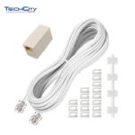 WELLSAN 25FT UNIVERSAL TELEPHONE LINE CORD WHITE