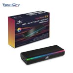 VANTEC NEXSTAR SX USB 3.2 GEN2X1 TYPE C NVME.SATA RGB ENCLOSURE