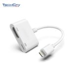 LIGHTNING MALE TO HDMI+LIGHTNING FEMALE ADAPTER WHITE