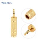 3.5MM MALE TO 6.5MM FEMALE AUDIO STEREO ADAPTER GOLDEN