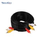 30FT.  3-IN-1 COMPOSITE RCA MALE TO MALE CABLE BLACK