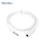 3FT. 3.5MM 4-POLE STEREO MALE TO FEMALE AUDIO EXTENSION CABLE WHITE