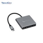 Helix 4-in-1 USB-C to Dual HDMI+USB-C+USB-A (ETHHUB4) - Black