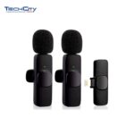 Wireless Lavalier Microphone for iPhone | Plug & Play with 65m Range - Black