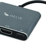 Helix 3-in-1 USB-C to USB-A+HDMI+USB-C Adapter (V2-0522) - Black