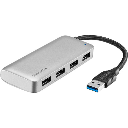 Insignia 4-Port Portable USB Hub (NS-PH3A4AT-C) - Silver