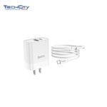 HOCO C80 QUICK CHARGER TYPE-C + USB-A - WHITE