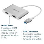 Insignia USB-A 3.0 to Dual HDMI Adapter (NS-PU32H4A-C) - White - Image 2